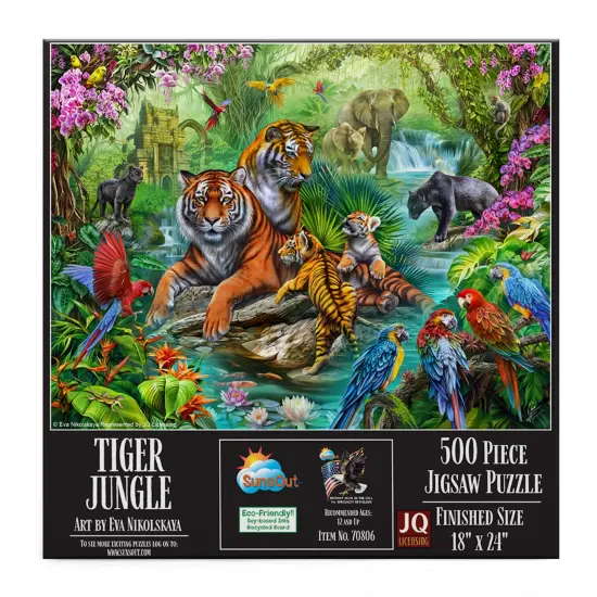 Sunsout Tiger Jungle 500 pc Jigsaw Puzzle 70806 {4}
