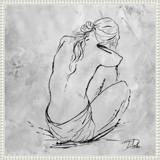 Nude Sketch I by Patricia Pinto Framed Canvas Wall Art {1}