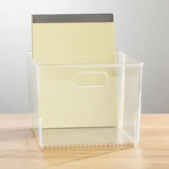 mDesign Plastic Office Supply Organizer Storage Bins with Handles {2}