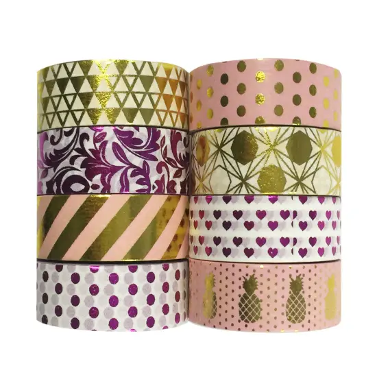 Wrapables Metallic Foil Washi Masking Tape Collection (Set of 8), 08WPSET05 {2}