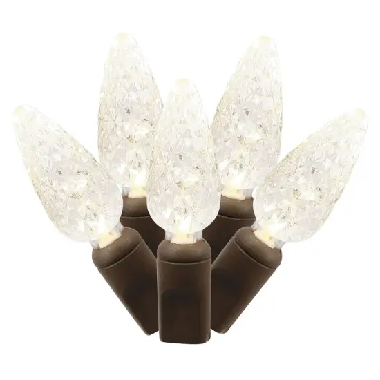 50Lt Warm White LED / Brown Wire C6 EC Set 25'L {1}