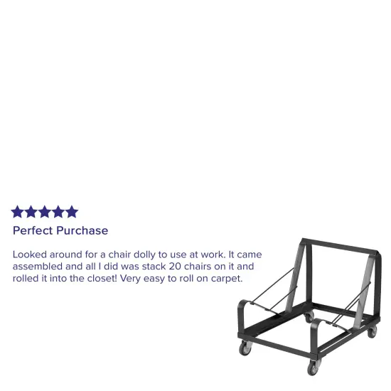 Emma and Oliver Steel Sled Base Stack Chair Dolly Black {3}