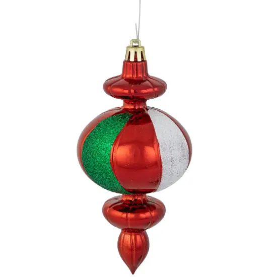 Northlight 8ct Traditional Colors Shatterproof Finial Christmas Ornaments, 6" Red {4}