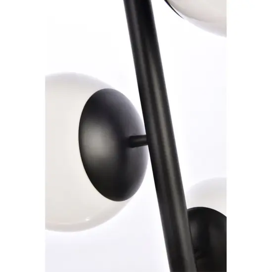 Wells 18 inch pendant in black with white shade {6}