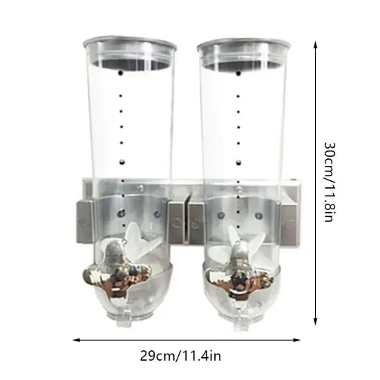 Kitcheniva Wall Mounted Cereal Rice Grain Dry Food Dispenser Container Storage Silver {5}