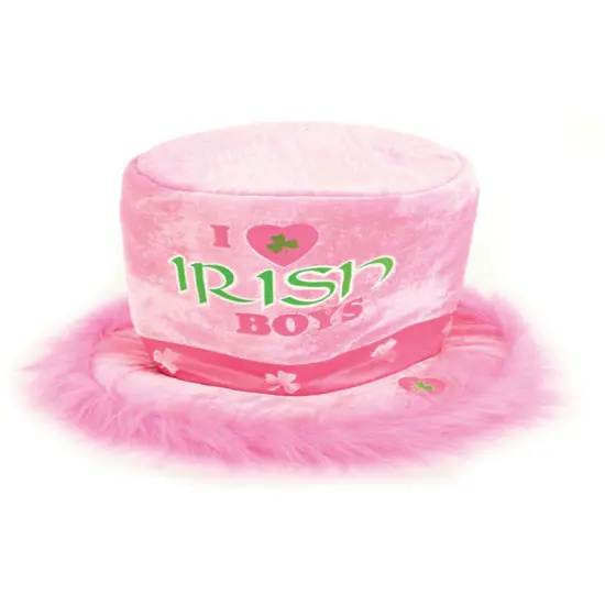 St Patricks Day Pink Green I love Irish Boys Plush Costume Hat {1}