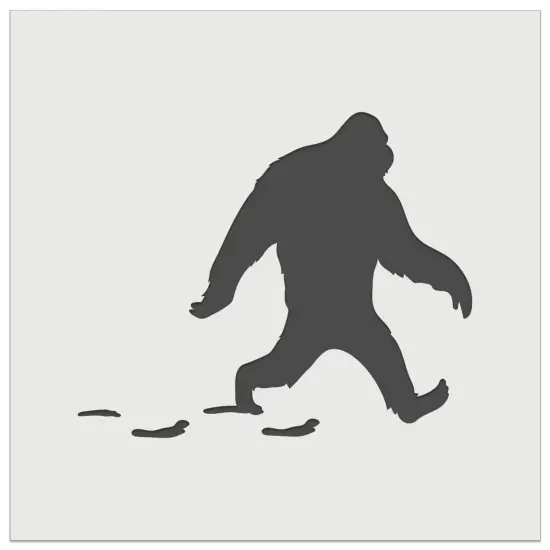 Bigfoot Sasquatch Walking with Footprint Trail Wall Cookie DIY Craft Reusable Stencil {7}