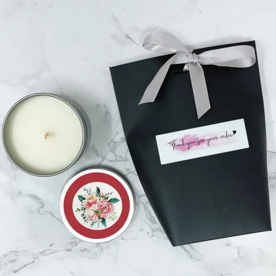 Wrapables 3" x 1" Small Business Thank You Stickers Roll, Sealing Stickers and Labels for Boxes, Envelopes, Bags, Packages Black (120 stickers) {8}