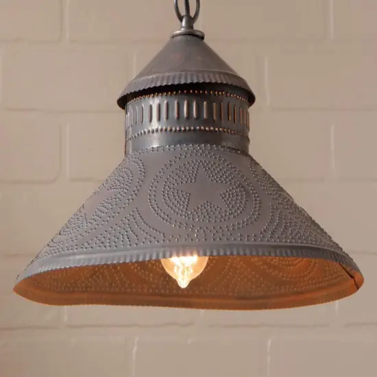 Irvins Country Tinware Shopkeeper Shade Light with Reg Star in Kettle Black {4}