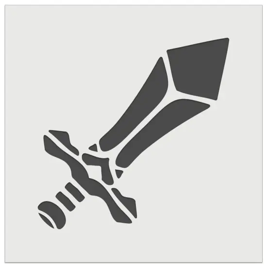 Sword Blade Fighter Fantasy Weapon Wall Cookie DIY Craft Reusable Stencil {7}