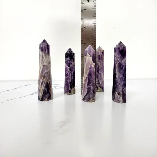 Hand-Polished Crystal Tower Point Obelisk - 8 sided SODALITE {6}