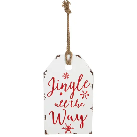 Northlight "Jingle All The Way" Metal Christmas Wall Sign - 12" White {1}