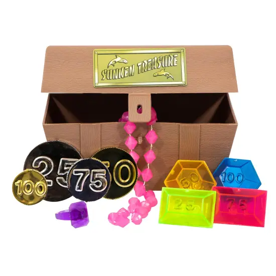 Swim Central 5.5" Subtle Colored Sunken Treasure Chest Swimming Pool Dive Game Set Brown {1}