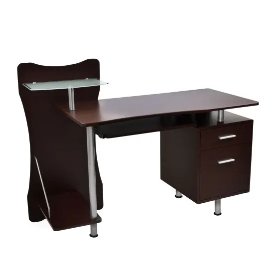 Techni Office Solutions 51.25" Chocolate Brown Computer Workstation Desk {1}