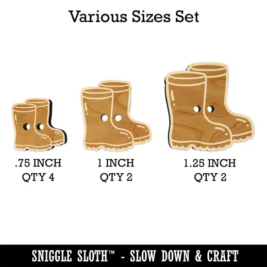 Rubber Rain Boots Wood Buttons for Sewing Knitting Crochet DIY Craft {1}