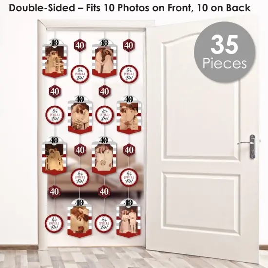 Big Dot of Happiness We Still Do - 40th Wedding Anniversary - Anniversary Party Vertical Photo Garland 35 Pieces {3}