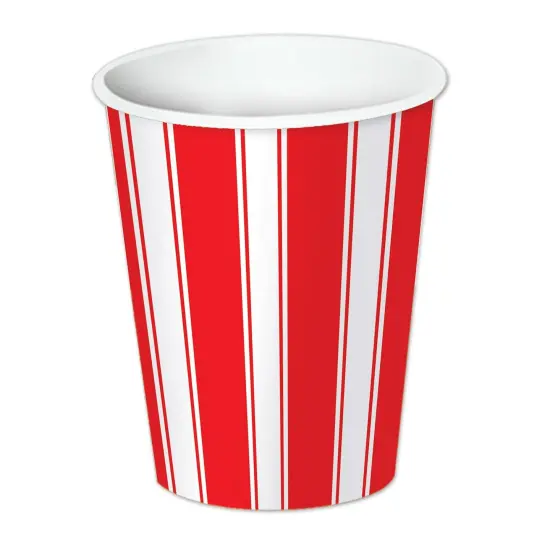 Red & White Stripes Beverage Cups (Pack of 12) {1}
