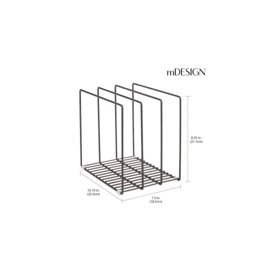 mDesign Steel Storage Tray Organizer Rack for Kitchen Cabinet {3}