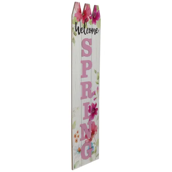 Northlight 40" Welcome Spring Floral Outdoor Porch Board Sign Decoration Pink {5}