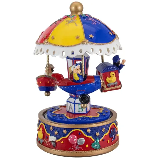 Northlight Children's Boat, Plane and Train Animated Musical Carousel - 7.5" Blue {1}