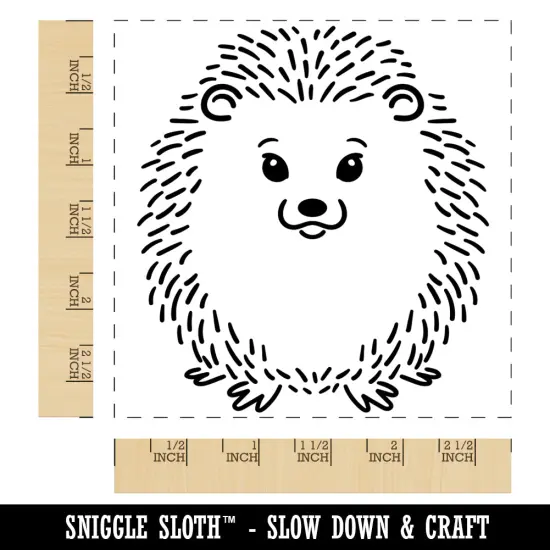 Sweet Hedgehog Front Square Rubber Stamp for Stamping Crafting {1}