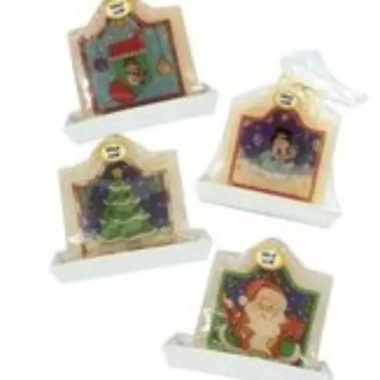 CC Christmas Decor 72 White and Green Santa Claus Christmas Candles 4.25" {3}