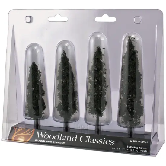Woodland Scenics Standing Timber Trees 4/Pkg-4" To 6" {3}