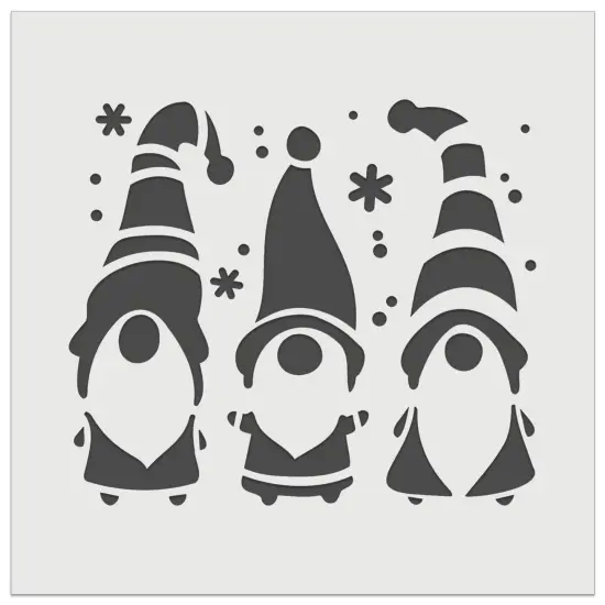Christmas Gnome Trio Wall Cookie DIY Craft Reusable Stencil {2}