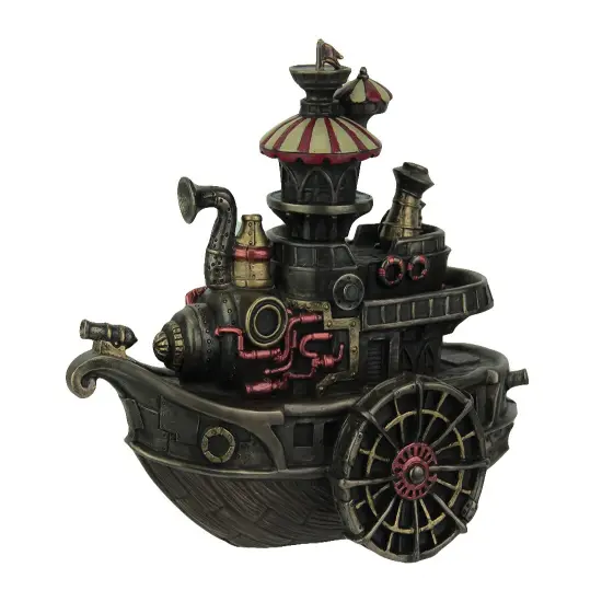 Hand Painted Steampunk Style Airship Gondola Statue {1}