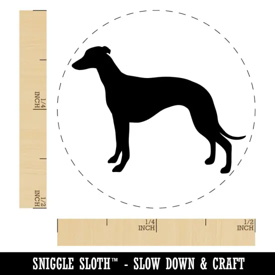 Whippet Dog Solid Self-Inking Rubber Stamp for Stamping Crafting Planners Green {1}