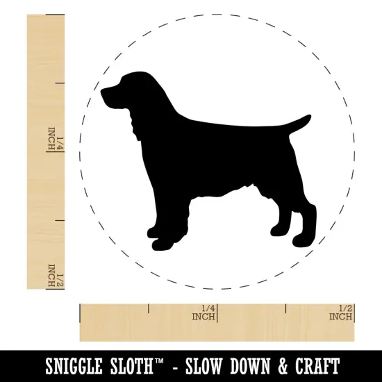 English Springer Spaniel Dog Solid Self-Inking Rubber Stamp for Stamping Crafting Planners Yellow {1}