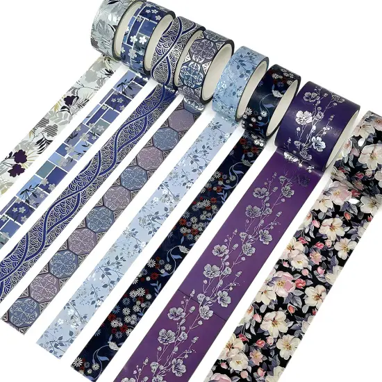 Wrapables Nature Metallic Foil Washi Tape Set for Scrapbooking, Stationery, Diary, Card Making Hello Autumn {7}