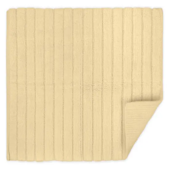 Contemporary Home Living 17" x 24" Cream White Ribbed Woven Rectangular Trendy Bath Rug {4}