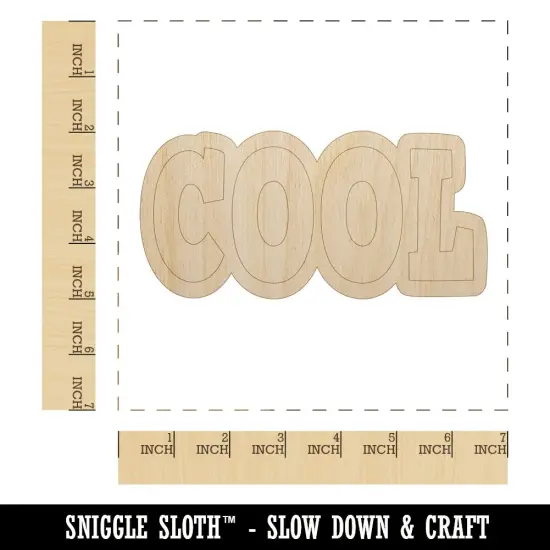 Cool Fun Text Unfinished Wood Shape Piece Cutout for DIY Craft Projects {1}