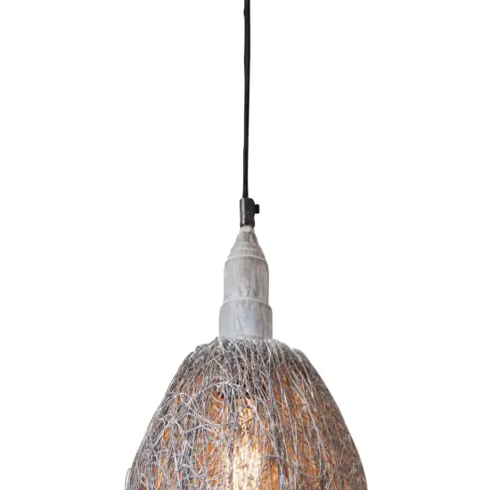 Nesting Wire Hanging Light Pendant in Weathered Zinc {3}