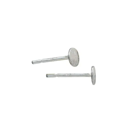 JewelrySupply Sterling Silver 4mm Flat Padded Earring Posts (1 Pair of Sterling Silver Padded Post Earrings) {1}