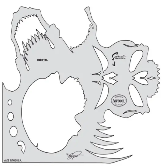 Iwata Artool Freehand Template - Skull Master The Frontal {1}