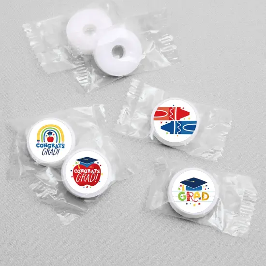 Big Dot of Happiness Elementary Grad - Kids Graduation Party Round Candy Sticker Favors - Labels Fits Chocolate Candy (1 sheet of 108) {4}