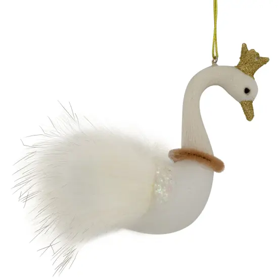 Northlight 4.5" White Swan Glass Christmas Ornament {5}