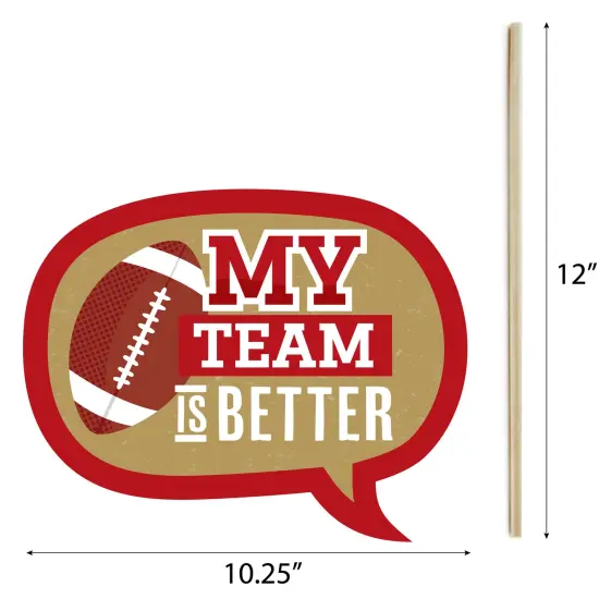 Big Dot of Happiness The Big Game - Red and Gold - Football Party Photo Booth Props Kit - 20 Count {7}