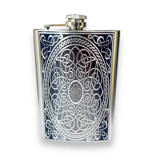 8oz Celtic Design Stainless Steel Flask {1}
