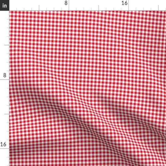 Various Fabrics by the Yard or Fat Quarter Tiny Red Check Ditsy Scale Summer Picnic Gingham Custom Printed Fabric by Spoonflower {2}
