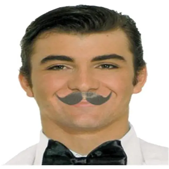 Gray Chauffeur Butler British Costume Winged Moustache {1}