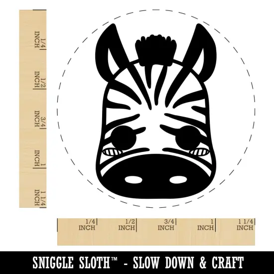 Charming Kawaii Chibi Zebra Face Blushing Cheeks Rubber Stamp for Stamping Crafting Planners {1}