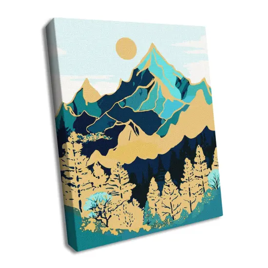 Painting by Numbers kit Mountain landscape with extra metallic paints KHO5102 {1}