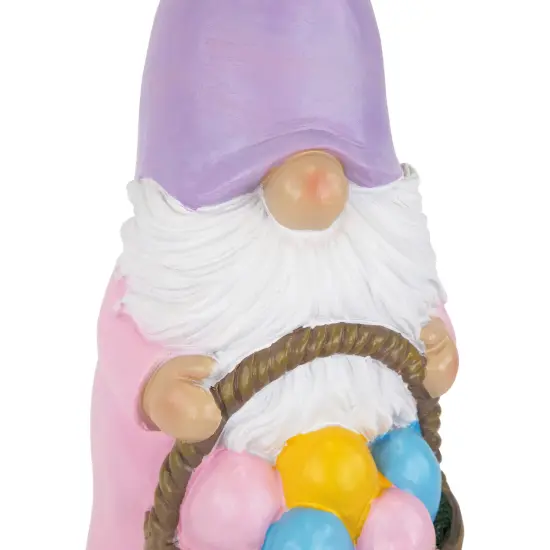 Northlight Easter Bunny Gnome with Egg Basket Figurine - 11.5" Pink {7}
