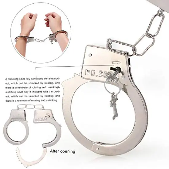 Beelittle Police Officer Role Play Kit Police Hat Handcuffs Walkie Talkies Policeman Badge Sunglasses Police Costume Accessories for Cop Swat FBI Halloween Party Dress up (B) {3}