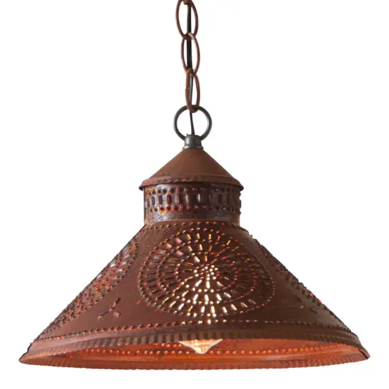 Stockbridge Shade Light with Chisel in Rustic Tin 12 Inches Diameter {1}