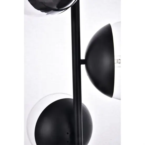 Eclipse 3 Lights Black Floor Lamp With Clear Glass {4}