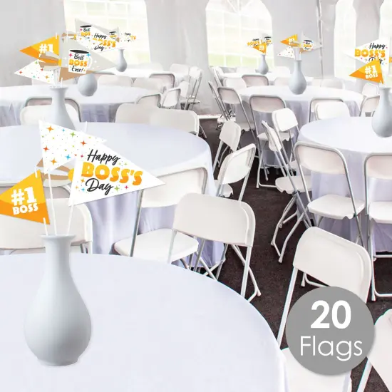 Big Dot of Happiness Happy Boss's Day - Triangle Best Boss Ever Photo Props - Pennant Flag Centerpieces - Set of 20 {3}